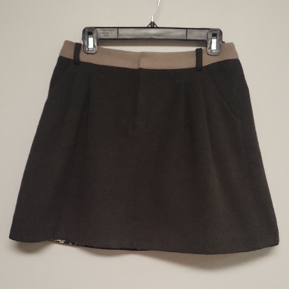 RACHEL Rachel Roy Black and Tan Mini Skirt